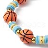 4Pcs 4 Style Polymer Clay Beaded Stretch Bracelets Set BJEW-JB09643-4