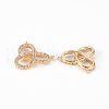 Brass Micro Pave Clear Cubic Zirconia Links Connectors KK-T062-101G-NF-2