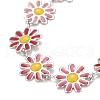 Enamel Daisy Link Chains Bracelet BJEW-P271-01P-04-2
