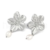 Mother's Day Jewellery 304 Stainless Steel Flower Stud Earrings EJEW-Z075-06P-2