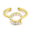 Rack Plating Brass Open Cuff Rings for Women RJEW-F162-01G-C-2