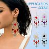 Resin & Synthetic Turquoise Dangle Earrings EJEW-TAC00014-7