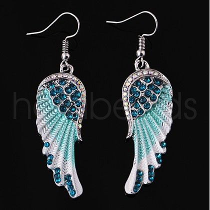 Rhinestone Wings Dangle Earrings WI-PW0001-056D-1