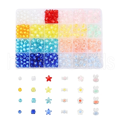 392Pcs 24 Style Transparent Acrylic Beads TACR-YW0001-27-1