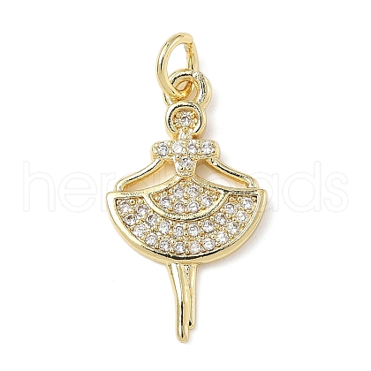 Brass Micro Pave Cubic Zirconia Pendants ZIRC-I356-08G-01-1