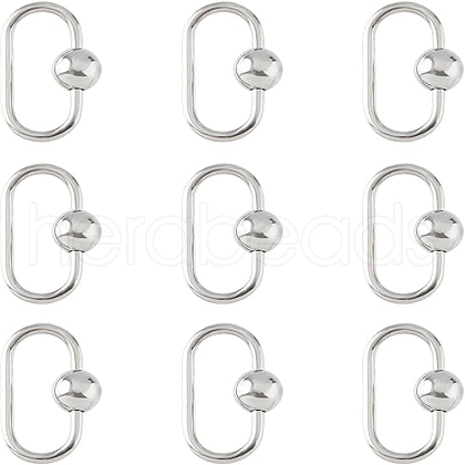 10Pcs 304 Stainless Steel Screw Carabiner Lock Charms STAS-HS0001-02-1