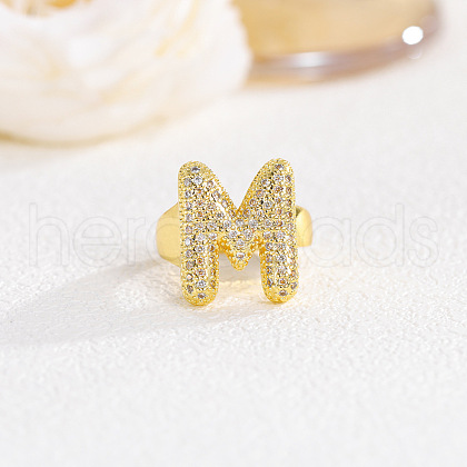 Brass Micro Pave Clear Cubic Zirconia Cuff Rings FS-WG4832E-25-1