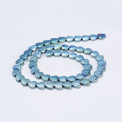 Electroplate Non-magnetic Synthetic Hematite Beads Strands G-J380-8mm-A03-F-1