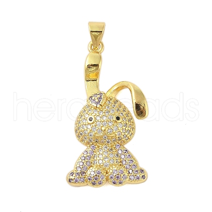 Rack Plating Brass Micro Pave Cubic Zirconia Pendants KK-S380-38B-G-1