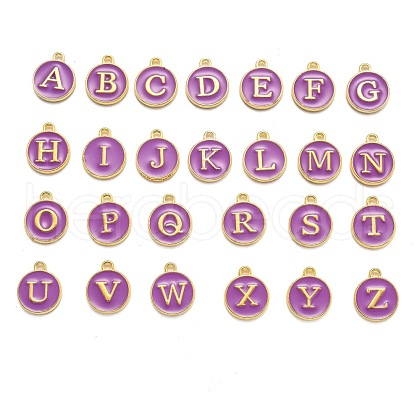 Initial Letter A~Z Alphabet Enamel Charms ENAM-Q437-12-1