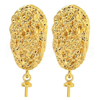 Rack Plating Brass Studs Earrings Finding KK-T072-08G-1