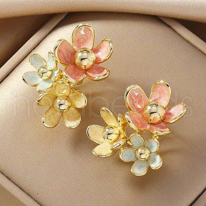 Alloy Enamel Stud Earrings UQ1707-2-1