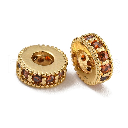 Rack Plating Brass Micro Pave Cubic Zirconia Beads KK-U030-30G-05-1