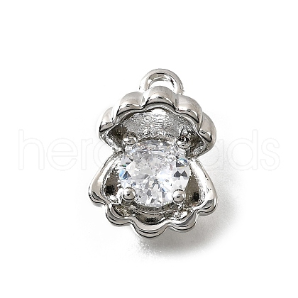 Brass Pave Cubic Zirconia Charms KK-C096-15P-01-1