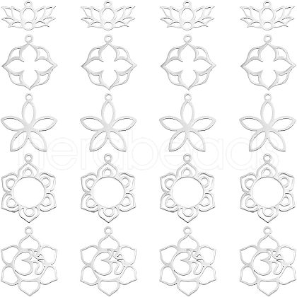 Unicraftale 20Pcs 5 Style Stainless Steel Pendants STAS-UN0031-28-1