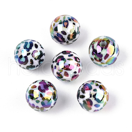 UV Plating Opaque Acrylic Beads OACR-T028-70-1
