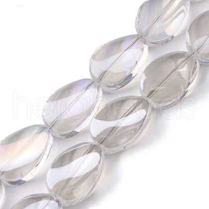 Transparent Electroplate Glass Bead Strands EGLA-C001-AB02-1