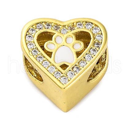 Rack Plating Brass Micro Pave Cubic Zirconia Beads with Enamel KK-Z081-06-1