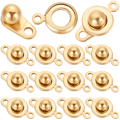Beebeecraft 20Pcs 201 Stainless Steel Snap Clasps STAS-BBC0005-88A-1