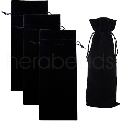 Beebeecraft 4Pcs Velvet Wine Bottle Packing Pouches ABAG-BBC0001-13D-1