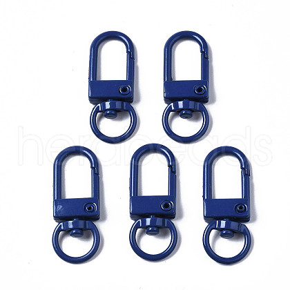 Spray Painted Eco-Friendly Alloy Swivel Snap Hooks Clasps PALLOY-T080-02B-NR-1