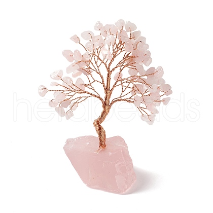 Natural Rose Quartz Tree Display Decoration DJEW-G027-08RG-03-1