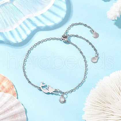 304 Stainless Steel Cable Chains Link Bracelets BJEW-JB11616-1