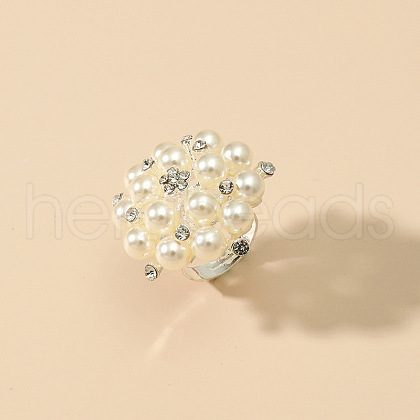 Alloy Rhinestone Adjustable Rings MG4570-2-1