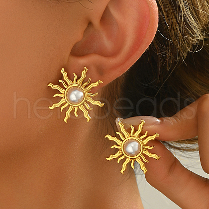 Stainless Steel Flower Stud Earrings WR1793-1