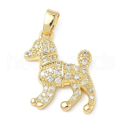 Brass Micro Pave Cubic Zirconia Pendants ZIRC-I356-01G-01-1