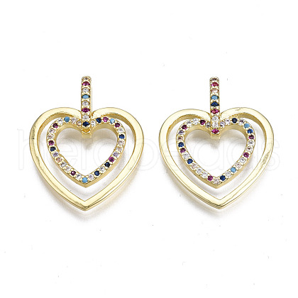 Brass Micro Pave Cubic Zirconia Pendants ZIRC-N039-159-NF-1