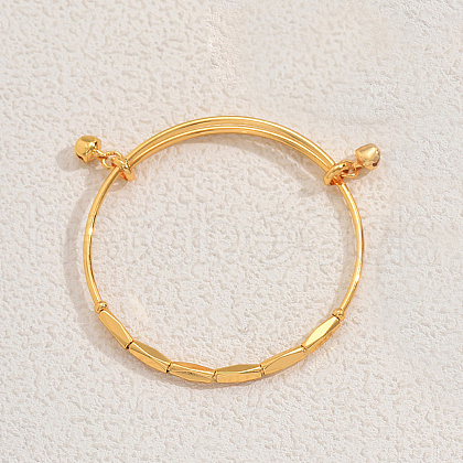 Adjustable Brass Charm Bangles CY7936-1-1