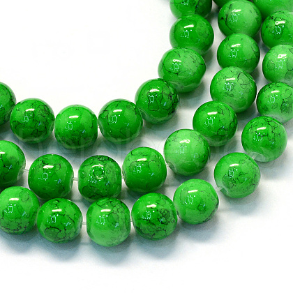Baking Painted Glass Round Bead Strands DGLA-Q019-8mm-50-1