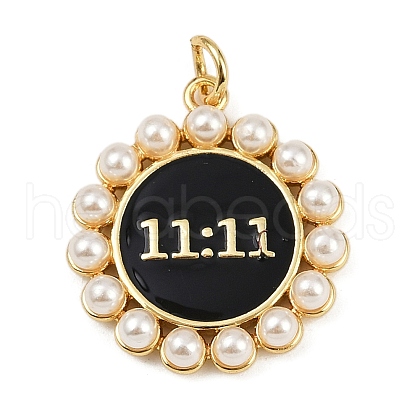 Brass Enamel Pendants KK-S526-12G-B-1