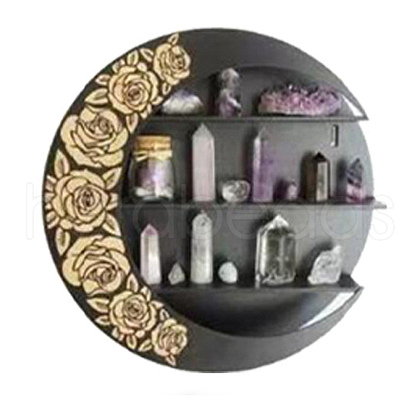 Moon Shape Floating Shelf DIY Silicone Molds Kit DIY-G093-02E-1