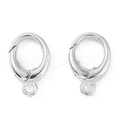 Anti-Tarnish Rhodium Plated 925 Sterling Silver Spring Gate Rings STER-K173-14P-1