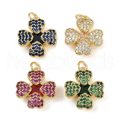 Brass Micro Pave Cubic Zirconia Pendants KK-A257-17G-1