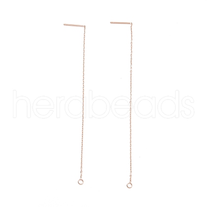 Ion Plating(IP) 304 Stainless Steel Stud Earring Finding STAS-E161-06RG-1