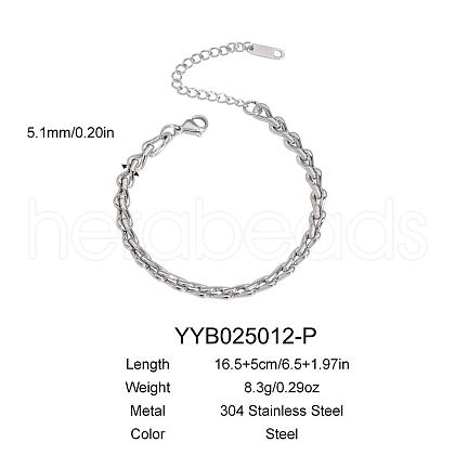 Stainless Steel Chain Bracelets for Unisex XN7941-3-1