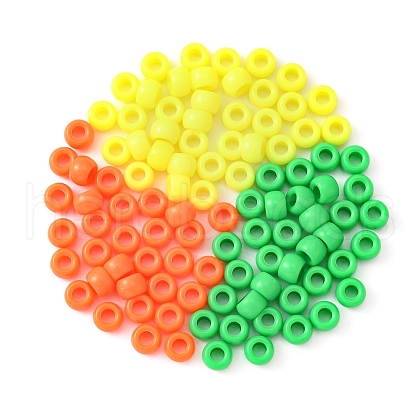 300Pcs 3 Colors Resin European Large Hole Beads RESI-YW0001-35-1