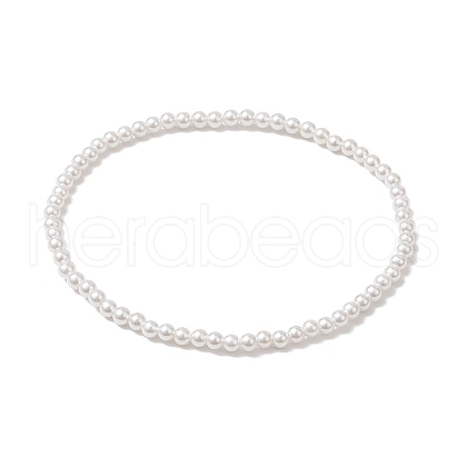 Rond Shell Pearl Beaded Stretch Bracelets for Women BJEW-JB11038-1