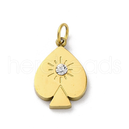 304 Stainless Steel Crystal Rhinestone Pendants STAS-E550-18G-1