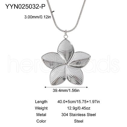 Flower Stainless Steel Pendant Necklaces for Women AN3798-2-1