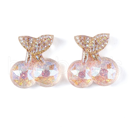 Transparent Epoxy Resin Fruit Cherry Decoden Cabochons CRES-M034-08C-1