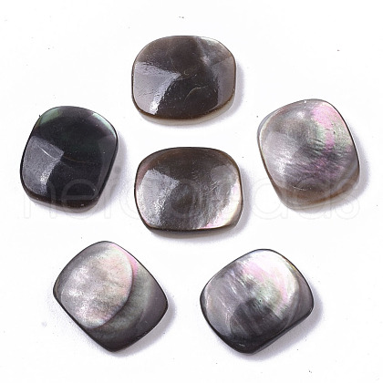 Natural Black Lip Shell Cabochons SHEL-R047-13-1