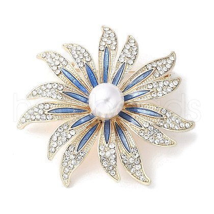 Sunflower Alloy Rhinestone Brooches for Backpack Clothes JEWB-F038-02LG-1