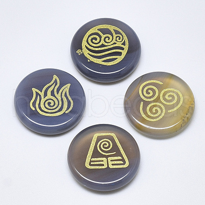 Natural Grey Agate Cabochons G-T122-37H-1