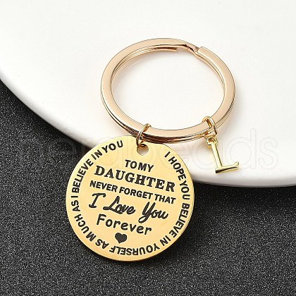 Valentine's Day Brass & 201 Stainless Steel Keychain KEYC-YW00097-12-1