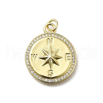 Brass Micro Pave Cubic Zirconia Pendants KK-C090-24G-1