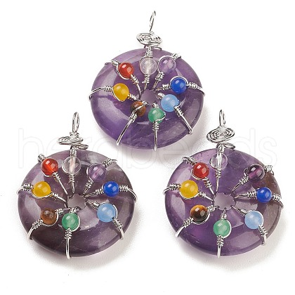 Natural Amethyst Pendants G-A031-01P-07-1